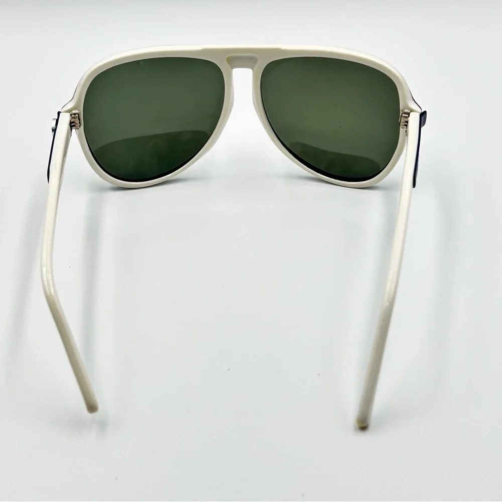 Vintage I Ski Sunglasses 70s Skybird Two Tone white Eyeglasses Japan SB8